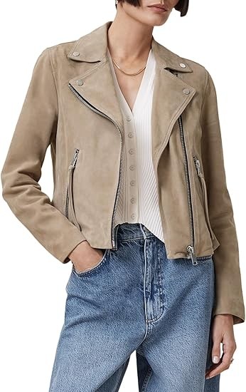AllSaints Womens Suede Dalby Biker