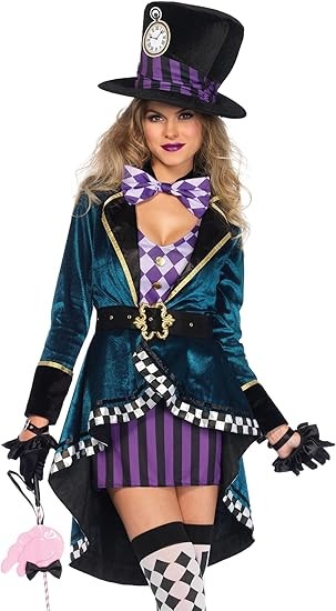 Leg Avenue Women's 5 PC Delightful Mad Hatter Costume Women