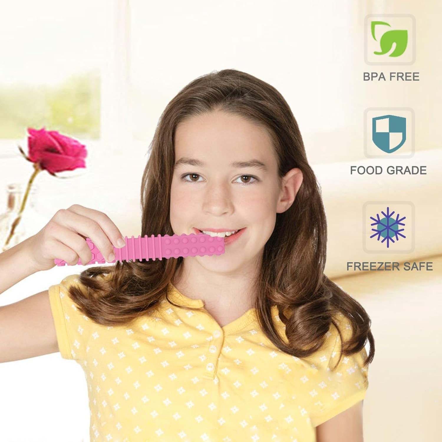 Sensory Chew Toys for Autistic Children, 4 Pack Silicone Chew Tube Teething Sticks Toys for Autism, ADHD, SPD, Chewies with Special Needs, Oral Motor Chewy Tool for Sensory Kids Chewer.