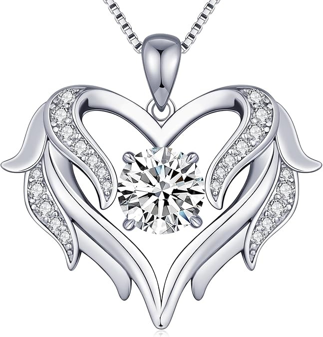 1-3 Carat Moissanite Heart Necklace for Women, 925 Sterling Silver Moissanite Pendant Necklace, Anniversary Present for Her, Birthday Gift for Wife, Diamond Jewelry Present for Girlfriend, Mom, Daught